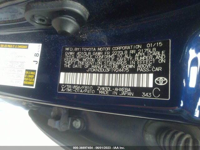 Toyota Prius Four 2015 JTDKN3DU3F1924475 Image 9