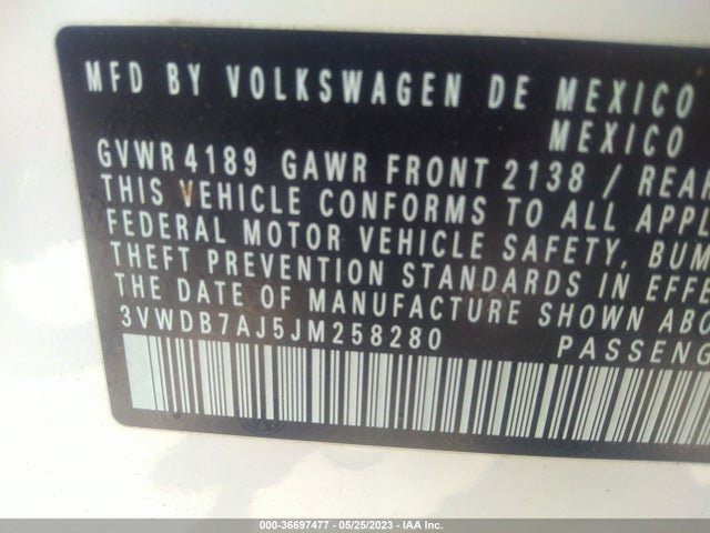 3VWDB7AJ5JM258280 Volkswagen Jetta 1.4t