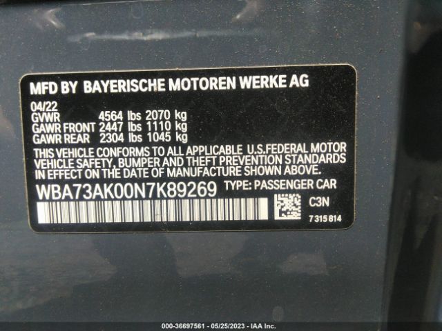 WBA73AK00N7K89269 BMW 2 Series 228i Xdrive