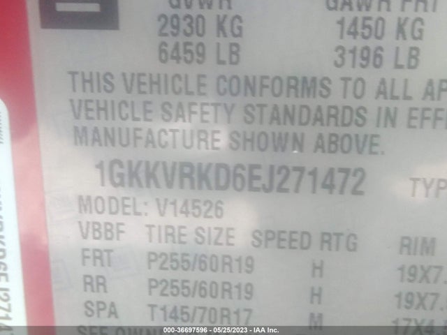 GMC ACADIA SLT 2014 1GKKVRKD6EJ271472 Image 9