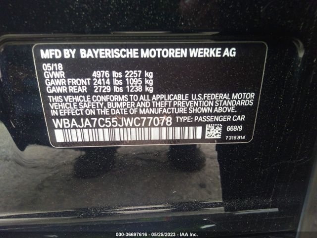 WBAJA7C55JWC77078 BMW 5 Series 530i Xdrive
