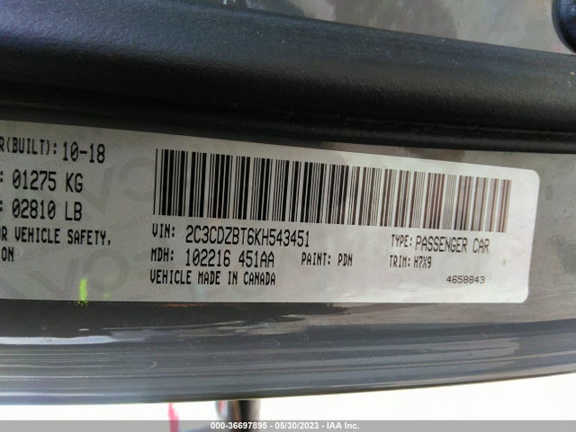 Dodge Challenger R/t 2019 2C3CDZBT6KH543451 Image 9