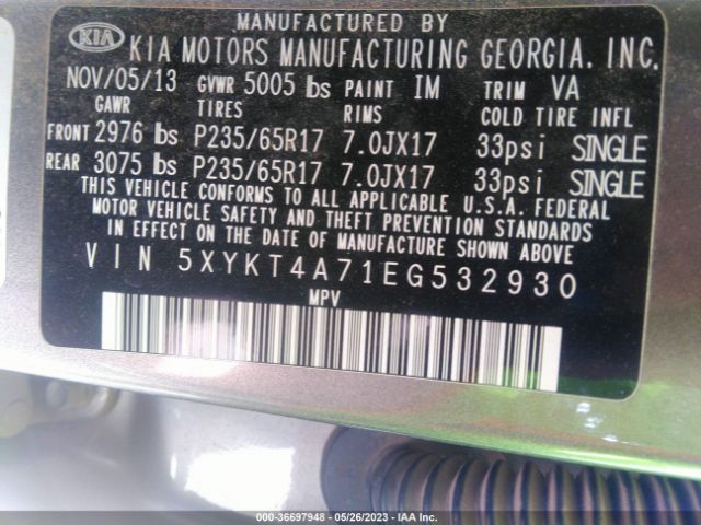 5XYKT4A71EG532930 KIA SORENTO LX