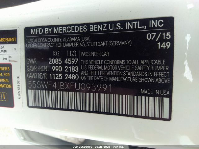 55SWF4JBXFU093991 Mercedes-Benz C-class C 300