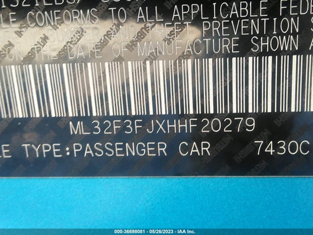 ML32F3FJXHHF20279 Mitsubishi Mirage G4 Es