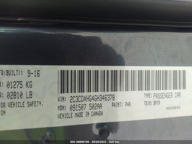 2C3CDXHG4GH346378 Dodge Charger Sxt
