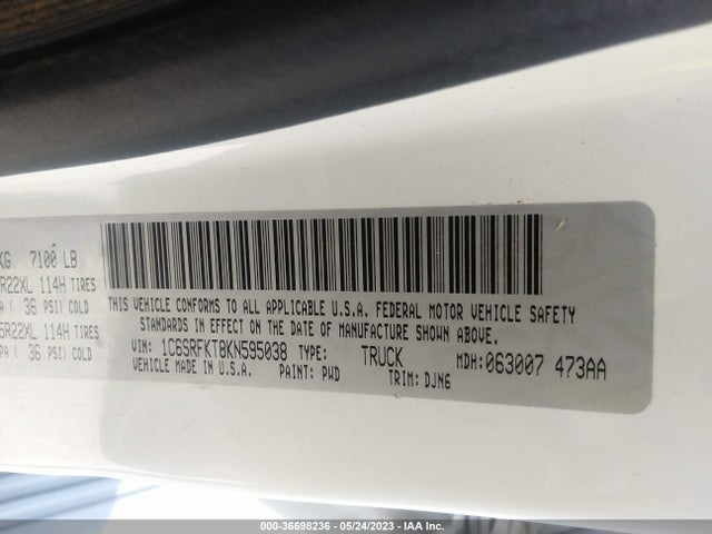 1C6SRFKT8KN595038 RAM 1500 Longhorn