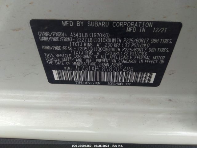 JF2GTAPC8N8205488 Subaru Crosstrek Premium