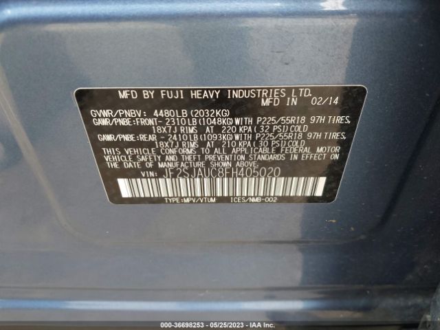 JF2SJAUC8FH405020 Subaru Forester 2.5i Touring