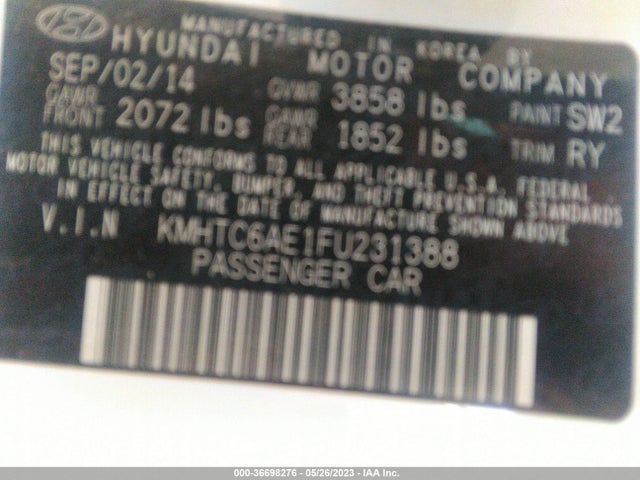 Hyundai Veloster Turbo 2015 KMHTC6AE1FU231388 Image 10