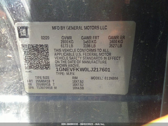 Chevrolet Traverse Awd Ls 2020 1GNEVFKW0LJ217601 Image 9