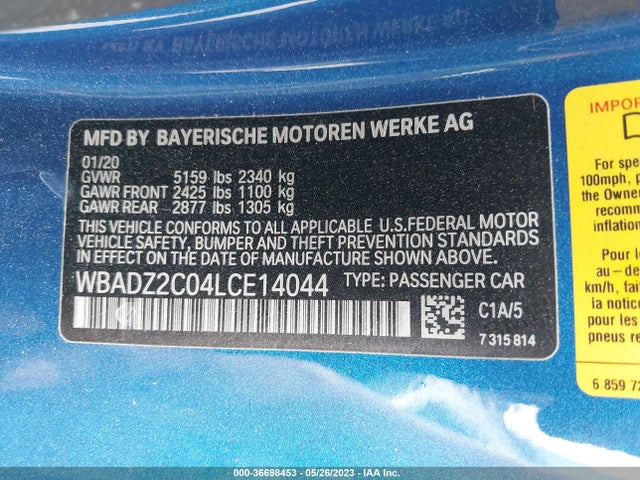 BMW 8 Series 840i 2020 аукцион фото