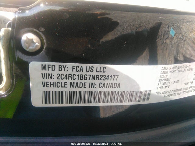 2C4RC1BG7NR234177 Chrysler Pacifica Touring L