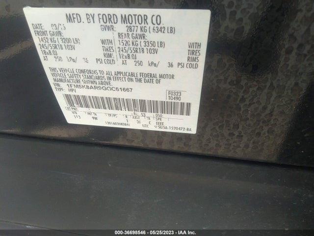 Ford UTILITY POLICE 2016 1FM5K8AR9GGC61667 Image 11