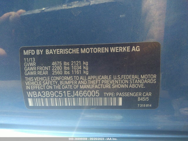 2014 BMW 3 SERIES 335I XDRIVE VIN: WBA3B9C51EJ466005