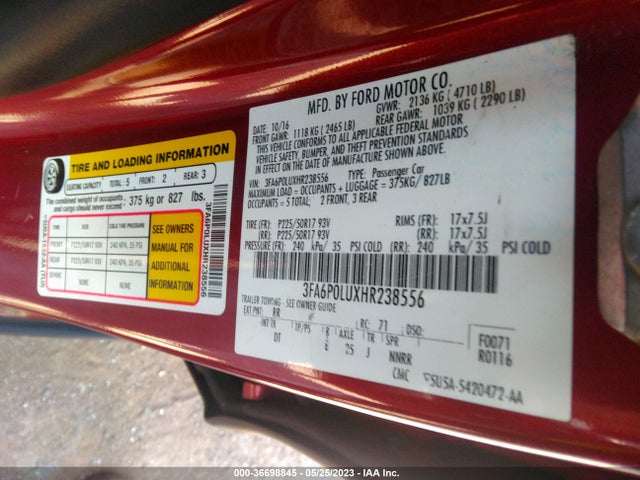 Ford Fusion Hybrid Se 2017 3FA6P0LUXHR238556 Image 11