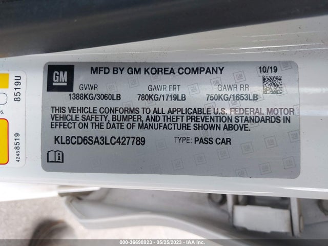 Chevrolet Spark Lt 2020 KL8CD6SA3LC427789 Image 10