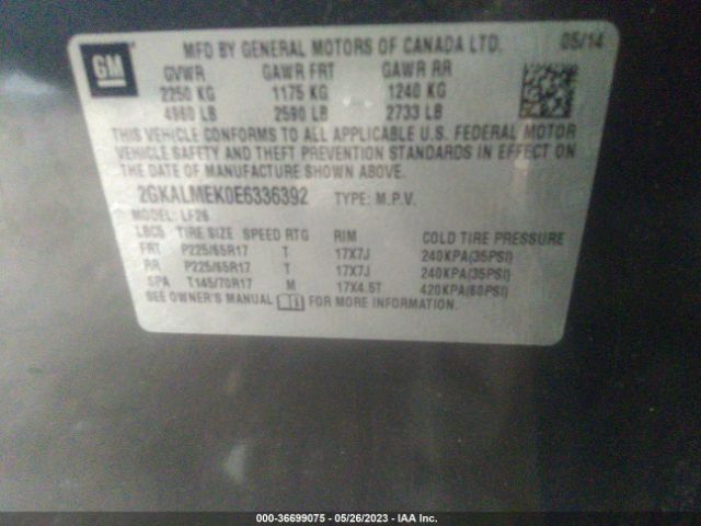 2GKALMEK0E6336392 GMC Terrain Sle
