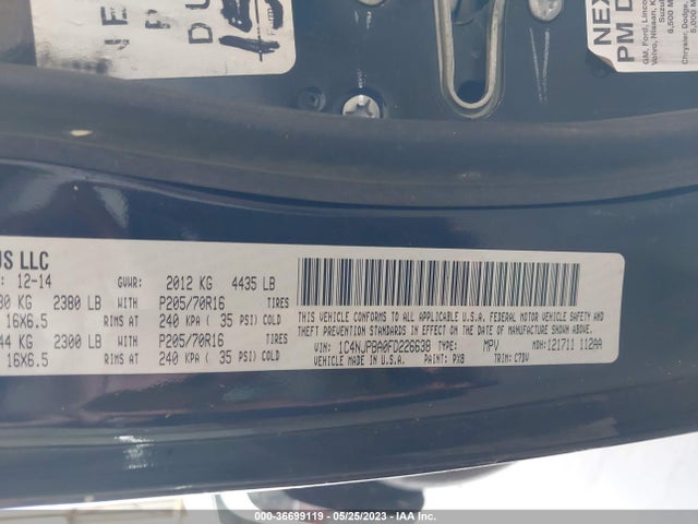 1C4NJPBA0FD226638 Jeep Patriot Sport