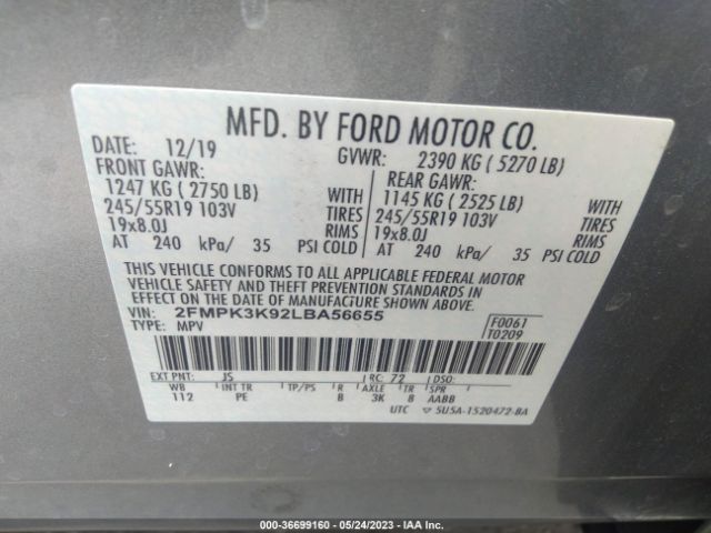 2FMPK3K92LBA56655 Ford Edge Titanium