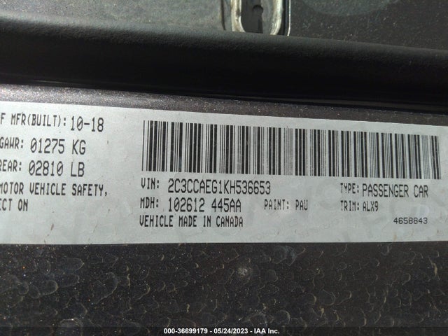 2C3CCAEG1KH536653 Chrysler 300 Limited