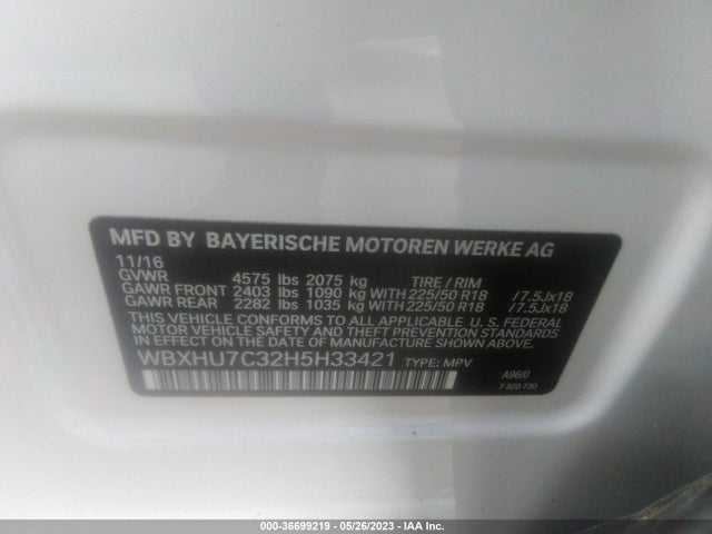 WBXHU7C32H5H33421 BMW X1 Sdrive28i