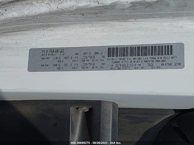 3C6TRVDG2JE151610 RAM Promaster Cargo Van