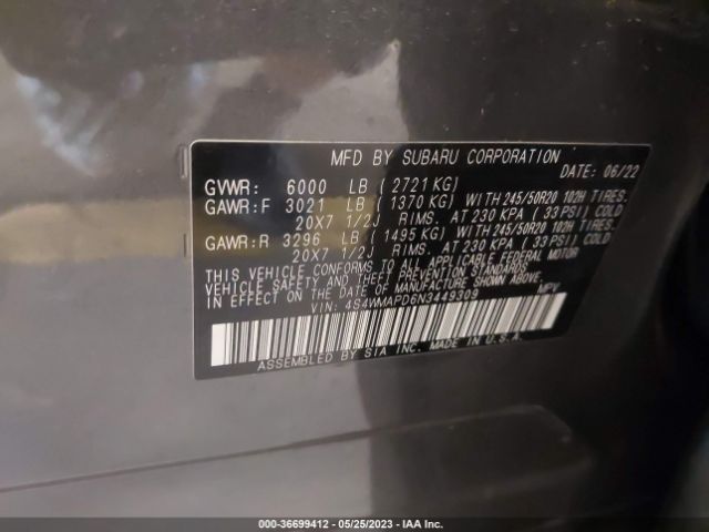 4S4WMAPD6N3449309 Subaru Ascent Limited