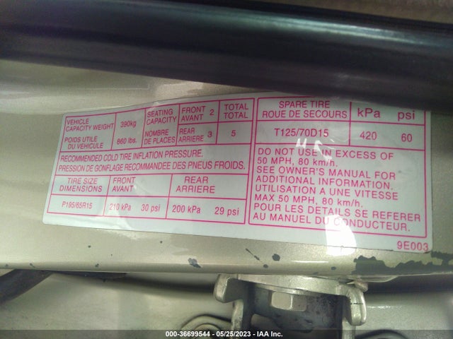 1998 NISSAN ALTIMA XE/GXE/SE/GLE VIN: 1N4DL01DXWC163617