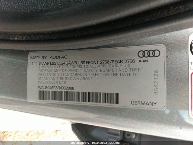 WAUFGAFC5FN032996 Audi A6 3.0t Premium Plus