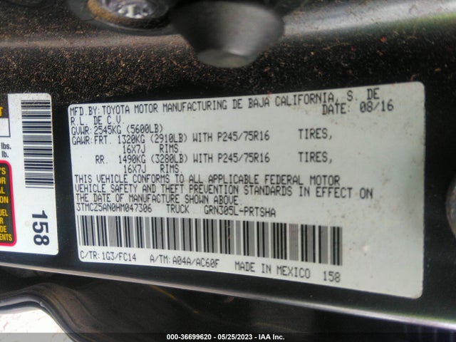 Toyota Tacoma Sr5 2017 3TMCZ5AN0HM047306 Image 10