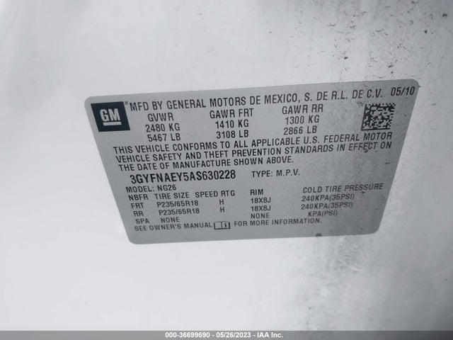 2010 CADILLAC SRX 3GYFNAEY5AS630228 Photo 8