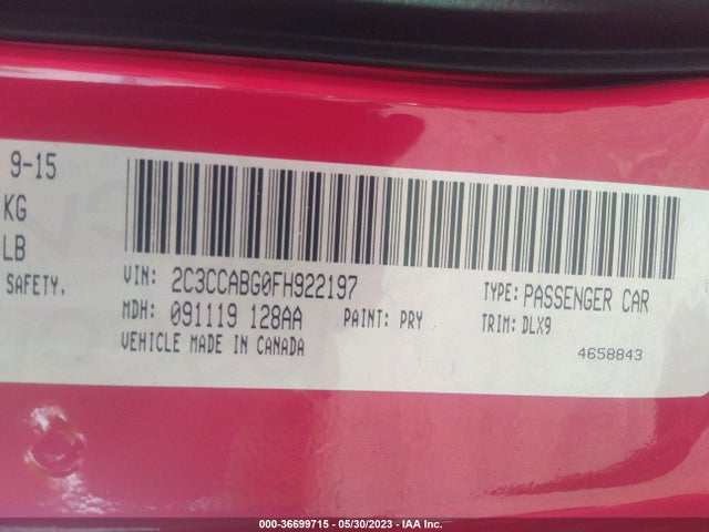 2C3CCABG0FH922197 Chrysler 300 300s