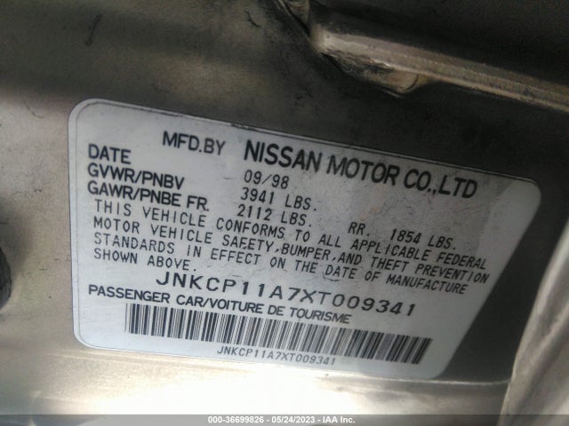 1999 INFINITI G20 VIN: JNKCP11A7XT009341