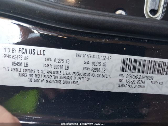2C3CDXGJ2JH216250 Dodge Charger R/t Scat Pack