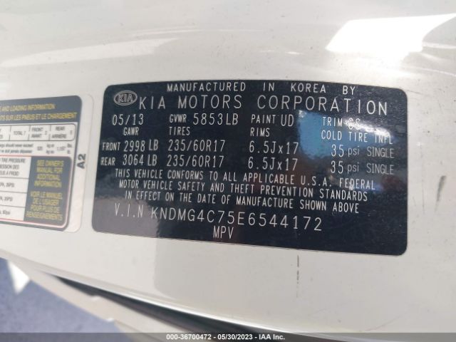 KNDMG4C75E6544172 KIA SEDONA LX