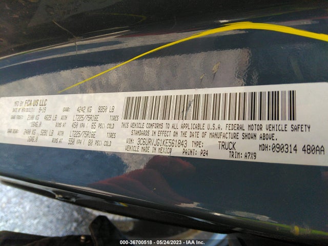 RAM Promaster Cargo Van 2019 3C6URVJG1KE561843 Image 10