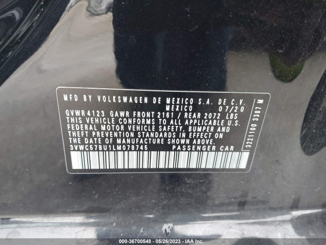 3VWC57BU1LM078745 Volkswagen Jetta S/se/r-line