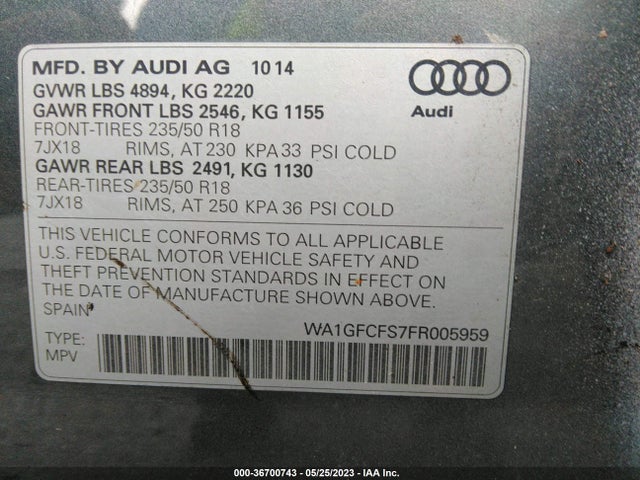 WA1GFCFS7FR005959 Audi Q3 2.0t Prestige