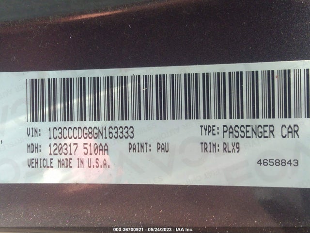 1C3CCCDG8GN163333 Chrysler 200 S