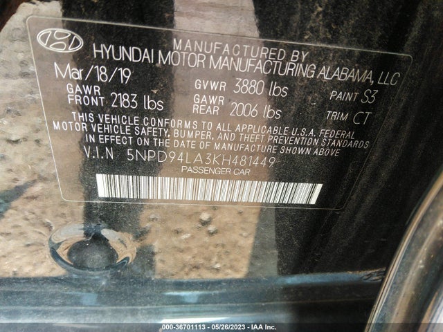 Hyundai Elantra Eco 2019 5NPD94LA3KH481449 Image 12