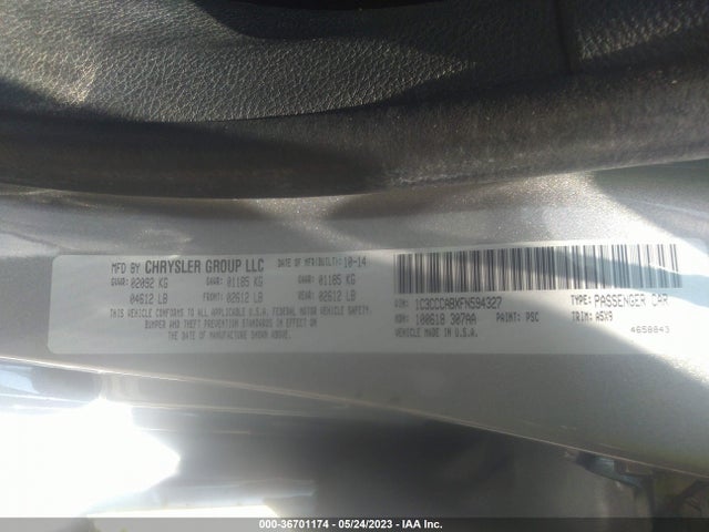 2015 CHRYSLER 200 LIMITED VIN: 1C3CCCABXFN594327
