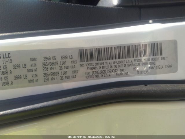 1C4RDJAG6LC224342 Dodge Durango Sxt Plus