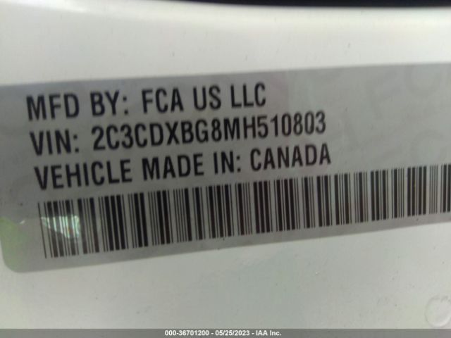 2C3CDXBG8MH510803 Dodge Charger Sxt
