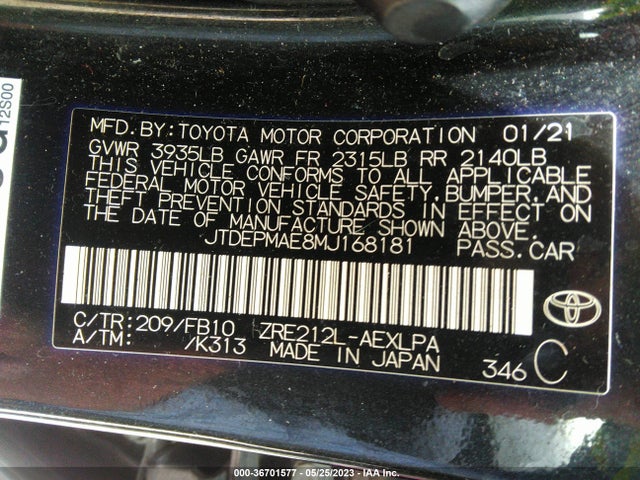 Toyota COROLLA LE 2021 JTDEPMAE8MJ168181 Image 9