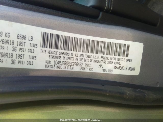 1C4RJEBG2EC276407 Jeep Grand Cherokee Limited