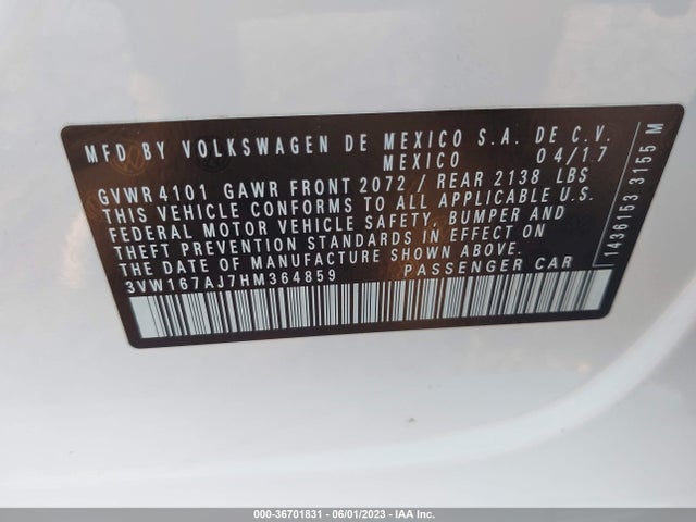 3VW167AJ7HM364859 Volkswagen Jetta 1.4t S