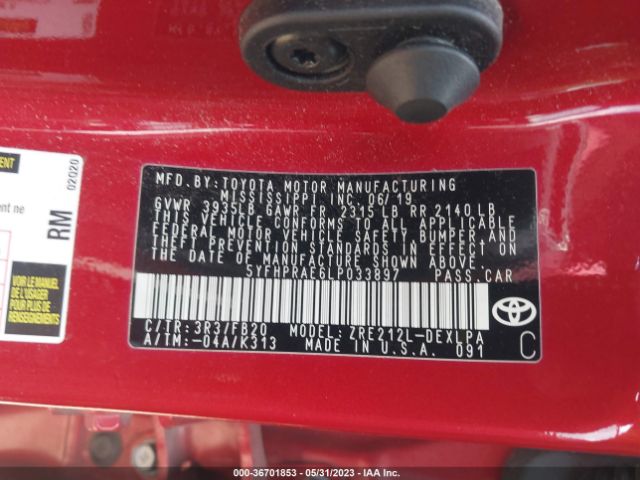 5YFHPRAE6LP033897 Toyota COROLLA LE