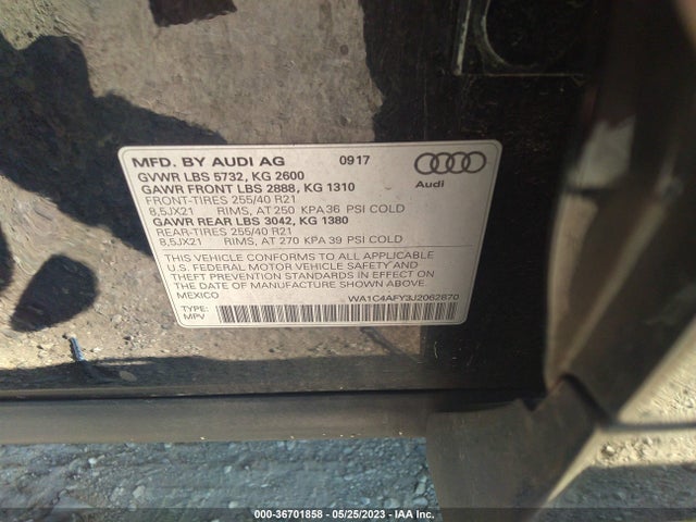 WA1C4AFY3J2062870 Audi Sq5 Prestige