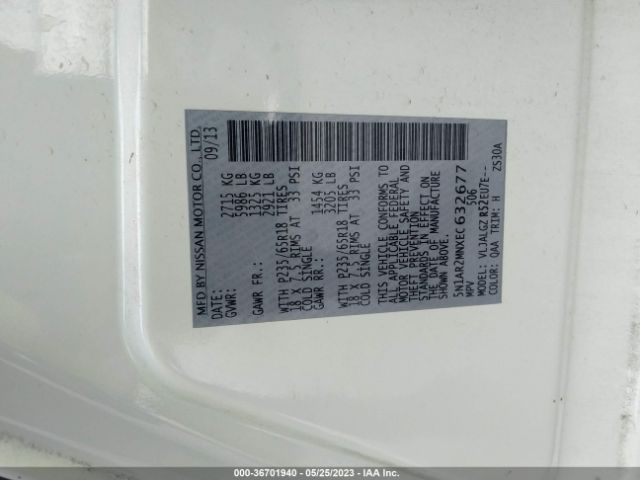 5N1AR2MNXEC632677 Nissan Pathfinder Sl